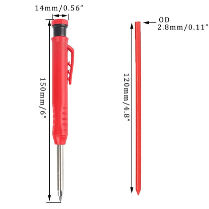 Built-In Sharpener for Deep Hole Mechanical Pencil Scribing Marking Woodworking Tool